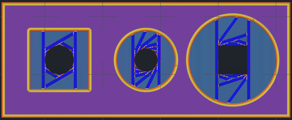 Counterbore Bridge gizmo - resulting bridge layers in preview