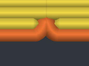 Nip/Tuck seam - top view